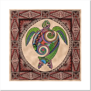 HONU Tribal Turtle Posters and Art